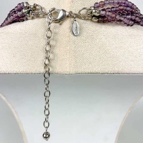 Chicos Multistrand Green Purple Teal Necklace Bracelet Chunky Statement Mermaid - Picture 4 of 7